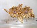 Vintage JOAN RIVERS Designer Duette Pin Brooch Earrings Flower Rhinestone Crystal Jewelry Collectible Gift, VivianJoel.com