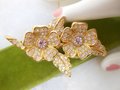 Vintage JOAN RIVERS Designer Duette Pin Brooch Earrings Flower Rhinestone Crystal Jewelry Collectible Gift, VivianJoel.com