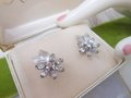 Vintage KREMENTZ Crystal Flower Earrings Designer Rhinestone Petite Screw Back Original Box Mid Century Jewelry Gift, VivianJoel.com