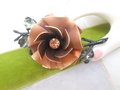 Vintage CORO Brooch Bronze Copper Flower Pin Designer Crystal Rhinestone Enamel Corsage Jewelry Mid Century, VivianJoel.com