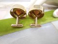 Vintage Huge Cufflinks Crystal Rivoli Gold Tone Disco Groom Best Man Mid Century Cuff Link Jewelry Gift,  VivianJoel.com