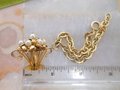 Vintage Victorian Charm Bracelet REIS COMPANY Gold Fill Flower Basket Pearl GF Designer Mid Century Gift, VivianJoel.com