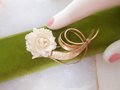 Vintage HAYWARD Gold Fill Brooch Carved Flower Rose Pin Flower GF Mid Century Designer Jewelry Gift, VivianJoel.com
