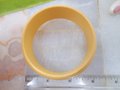 Vintage BAKELITE Bracelet Wide Bangle Cream Corn Yellow Art Deco Plastic Mid Century Jewelry Gift, VivianJoel.com