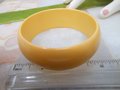 Vintage BAKELITE Bracelet Wide Bangle Cream Corn Yellow Art Deco Plastic Mid Century Jewelry Gift, VivianJoel.com