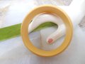 Vintage BAKELITE Bracelet Wide Bangle Cream Corn Yellow Art Deco Plastic Mid Century Jewelry Gift, VivianJoel.com