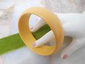 Vintage BAKELITE Bracelet Wide Bangle Cream Corn Yellow Art Deco Plastic Mid Century Jewelry Gift, VivianJoel.com