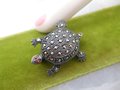 Vintage STERLING SILVER Marcasite Pin Brooch Turtle Reptile 925 A Designer Figural Jewelry Gift Mid Century, VivianJoel.com