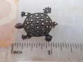 Vintage STERLING SILVER Marcasite Pin Brooch Turtle Reptile 925 A Designer Figural Jewelry Gift Mid Century, VivianJoel.com