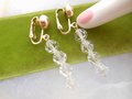 Vintage SWAROVSKI Crystal Earrings Dangle Drop Bead SAL Clip On Designer Jewelry Gift, VivianJoel.com