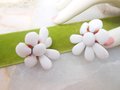 Vintage WEST GERMANY Milk Glass Earrings White Flower Clip On Wedding Bride Mod Jewelry Mid Century Gift, VivianJoel.com