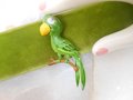 Vintage JJ Googly Eye Brooch Bird Parrot Tiki Pin Enamel Figural Tropical Designer Jewelry Gift Mid Century, VivianJoel.com