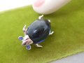 Vintage Jelly Belly Bug Petite Pin Brooch Blue Glass Rhinestone Insect Ladybug Jewelry Gift Mid Century, VivianJoel.com