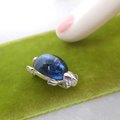 Vintage Jelly Belly Bug Petite Pin Brooch Blue Glass Rhinestone Insect Ladybug Jewelry Gift Mid Century, VivianJoel.com