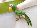 Vintage JJ Googly Eye Brooch Bird Parrot Tiki Pin Enamel Figural Tropical Designer Jewelry Gift Mid Century, VivianJoel.com