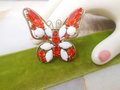 Vintage JULIANA Butterfly Brooch Milk Glass Pin Crystal Rhinestone Designer Mid Century Bug Insect Jewelry Gift, VivianJoel.com
