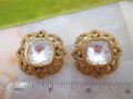 Vintage AVON Mogul Earrings Chunky Large Headlight Ornate Clip On Designer Mid Century Jewelry, VivianJoel.com