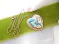 Vintage NIAGARA FALLS Locket Pendant Necklace Souvenir Hand Paint Kitsch Heart Mid Century Jewelry Gift, VivianJoel.com