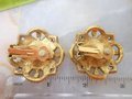 Vintage AVON Mogul Earrings Chunky Large Headlight Ornate Clip On Designer Mid Century Jewelry, VivianJoel.com