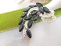 Vintage SARAH COVENTRY Brooch Black Rhinestone Designer Pin Vienna Flower Jewelry Mid Century, VivianJoel.com