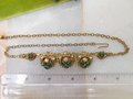Vintage GERMANY Necklace Earrings Set Ornate Victorian Renaissance Revival Green Crystal Rhinestone Jewelry Mid Century, VivianJoel.com