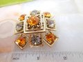 Vintage LISNER Maltese Cross Pin Brooch Ornate Crystal Rhinestone Designer Mid Century Jewelry Gift, VivianJoel.com