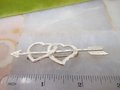 Vintage STERLING SILVER Brooch Double Heart Arrow Love Pin Designer Valentine Mid Century Jewelry Gift, VivianJoel.com