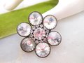 Vintage AUSTRIA Flower Pin Brooch Designer Crystal Rhinestone Mod Jewelry Gift Mid Century *as is*, VivianJoel.com