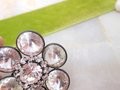 Vintage AUSTRIA Flower Pin Brooch Designer Crystal Rhinestone Mod Jewelry Gift Mid Century *as is*, VivianJoel.com
