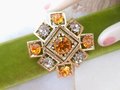 Vintage LISNER Maltese Cross Pin Brooch Ornate Crystal Rhinestone Designer Mid Century Jewelry Gift, VivianJoel.com