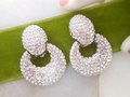 Vintage JARIN Designer Earrings Dangle Door Knocker Clip On Rhinestone Crystal Drop Couture Runway Statement Jewelry Gift, VivianJoel.com