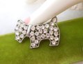 Vintage Rhinestone Scottie Pin Terrier Brooch Figural Dog Scotty Mid Century Art Deco Style Jewelry Gift, VivianJoel.com