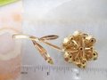 Vintage Citrine Flower Brooch Pale Yellow Rhinestone Pin Crystal Jewelry Gift Mid Century, VivianJoel.com