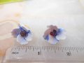 Vintage ROYAL ADDERLEY Blue Flower Earrings Bone China England Clip On Original Box Jewelry Gift Wedding Mid Century, VivianJoel.com
