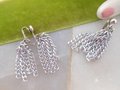 Vintage SARAH COVENTRY Fringe Chain Earrings Dangle Drop Clip On Silvertone Tassel Magic Designer Jewelry Mid Century Gift, VivianJoel.com