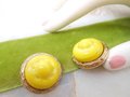 Vintage BERGERE Yellow Earrings Art Glass Chunky Clip On Designer Mogul Statement Runway Jewelry Gift, VivianJoel.com