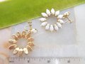 Vintage White Milk Glass Flower Earrings Dangle Drop Screw Back Mod Wedding Jewelry Gift Mid Century, VivianJoel.com