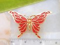 Vintage Red Butterfly Brooch Bug Pin Enamel Figural Insect Jewelry Kitsch Gift Mid Century, VivianJoel.com