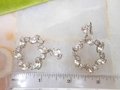 Vintage Rhinestone Earrings Dangle Drop Clip On Crystal Wedding Clear Ice Jewelry Gift Mid Century, VivianJoel.com