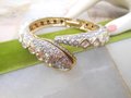 Vintage KENNETH Jay LANE Bracelet Snake Statement Designer Clamper Cuff Crystal KJL Runway Jewelry Gift, VivianJoel.com