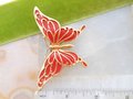Vintage Red Butterfly Brooch Bug Pin Enamel Figural Insect Jewelry Kitsch Gift Mid Century, VivianJoel.com