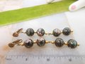Vintage Cloisonne Earrings Black Pink Flower Bead Dangle Enamel Drop Clip On Mid Century Jewelry Gift, VivianJoel.com