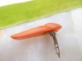 Vintage BAKELITE Pumpkin Orange Carved Fur Dress Clip Brooch Old Plastic Pin Art Deco Jewelry Gift Mid Century, VivianJoel.com