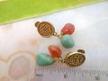Vintage ACCESSOCRAFT NYC Jade Earrings Dangle Drop Carnelian Jade Stone Designer Jewelry Mid Century, VivianJoel.com