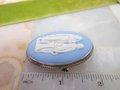 Vintage WEDGEWOOD England Brooch Solver Cameo Pin Jasperware JW Blue Designer Mid Century Jewelry Gift,  VivianJoel.com