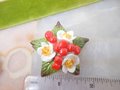 Vintage AYNSLEY ENGLAND Flower Brooch Bone China Porcelain White Red Festive Bouquet Pin Original Box Jewelry Gift , VivianJoel.com