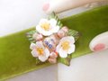 Vintage AYNSLEY ENGLAND Flower Brooch Bone China Porcelain Pin White Dogwood Bouquet Original Box Jewelry Gift , VivianJoel.com