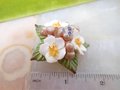 Vintage AYNSLEY ENGLAND Flower Brooch Bone China Porcelain Pin White Dogwood Bouquet Original Box Jewelry Gift , VivianJoel.com