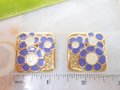 Vintage BEREBI Flower Power Mod Earrings Enamel Clip On Designer Purple Jewelry Gift Mid Century, VivianJoel.com