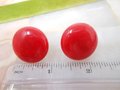 Vintage BAKELITE Cherry Red Button Earrings Screw Back Art Deco Old Plastic Jewelry Gift Mid Century, VivianJoel.com